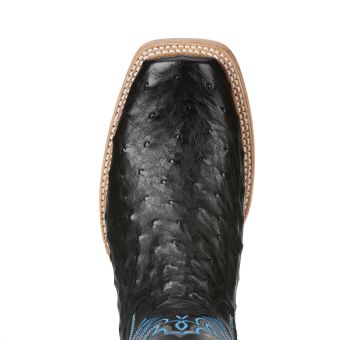 Ariat Men's Relentless All Around Full Quill Ostrich Western Boots - Black #5