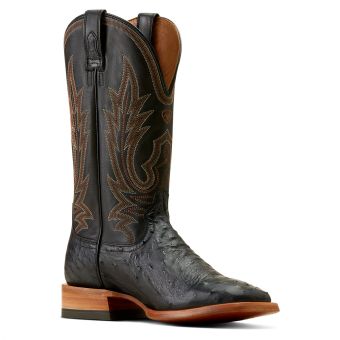Ariat Men's Showboat Full-Quill Ostrich Boots - Black #6