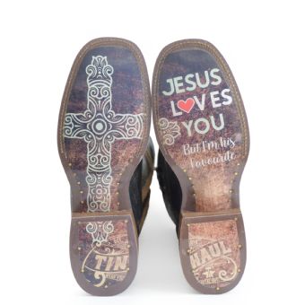 Tin Haul Ladies Salvation Boots w/Jesus Favorite Sole #2