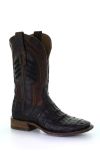 Corral Men's Dark Brown Oiled Caiman Boots w/Embroidered & Woven Shaft