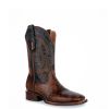 Corral Men's American Alligator Square Toe Boots - Honey/Black