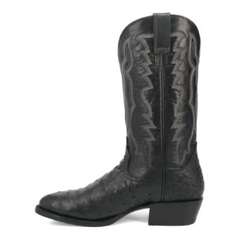 Dan Post Men's Tempe Full Quill Ostrich R Toe Western Boots - Black #3