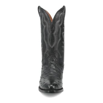 Dan Post Men's Tempe Full Quill Ostrich R Toe Western Boots - Black #5