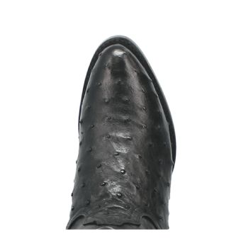 Dan Post Men's Tempe Full Quill Ostrich R Toe Western Boots - Black #6