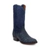 Dan Post Men's Alvis Sueded Caiman Western Boots - Denim Blue