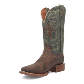 Dan Post Cowboy Certified Jacob Leather Boots - Tan/Turquoise #8