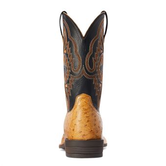 Ariat Men's Dagger Full-Quill Ostrich Boots - Antique Saddle/Bohemian Black #3
