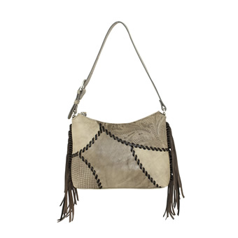 American West Gypsy Patch Zip Top Shoulder Bag - Sand #2