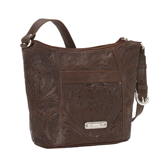 American West Hill Country Zip Top Bucket Tote - Chestnut Brown #2