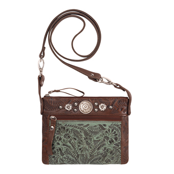American West Trail Rider Hip/Crossbody Bag - Brown/Turquoise