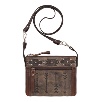 American West Trail Rider Hip/Crossbody Bag - Charcoal/Chestnut Brown