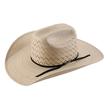 American Hat Co 20★ 6200 Fancy Weave & Vent Straw Hat - Ivory/Tan