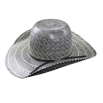 American Hat Co 20★ 6210 Fancy Weave & Vent Straw Hat - Ivory/Black