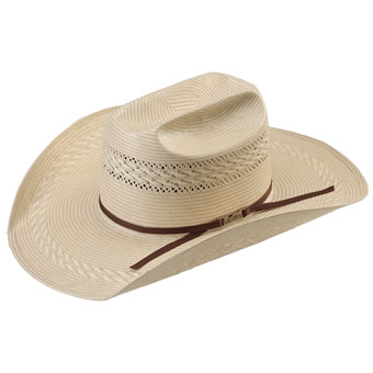 American Hat Tuf Cooper 20★ TC8810 Fancy Weave & Vent Straw Hat - Ivory/Tan