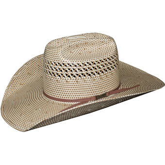 American Hat Tuf Cooper 20★ TC8870 Fancy Vent Straw Hat - Ivory/Brown