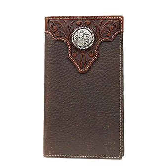Ariat Premium Leather Rodeo Wallet w/Tooled Overlay