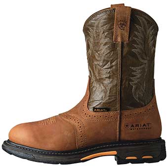 Ariat Men's Workhog Pull-On Work Soft Toe Boots - Aged Bark #2