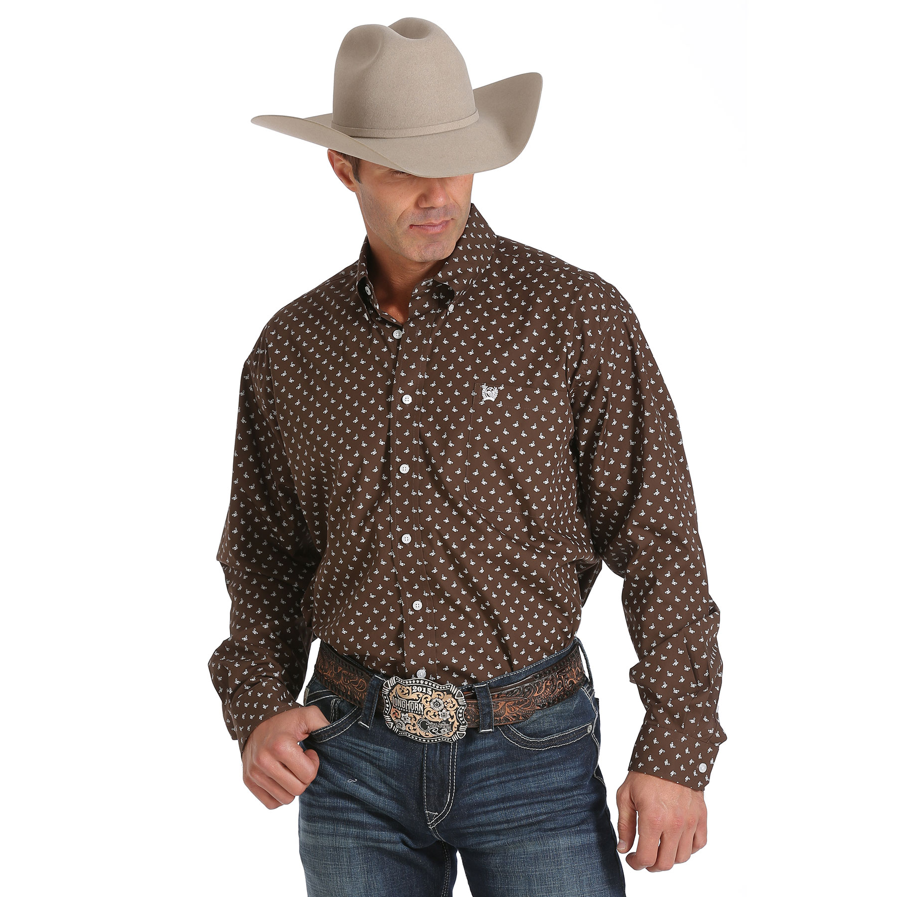 cinch brown shirt