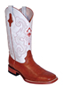 Ferrini® Men's Cowhide Square Toe Western Boots - Cognac/Pearl