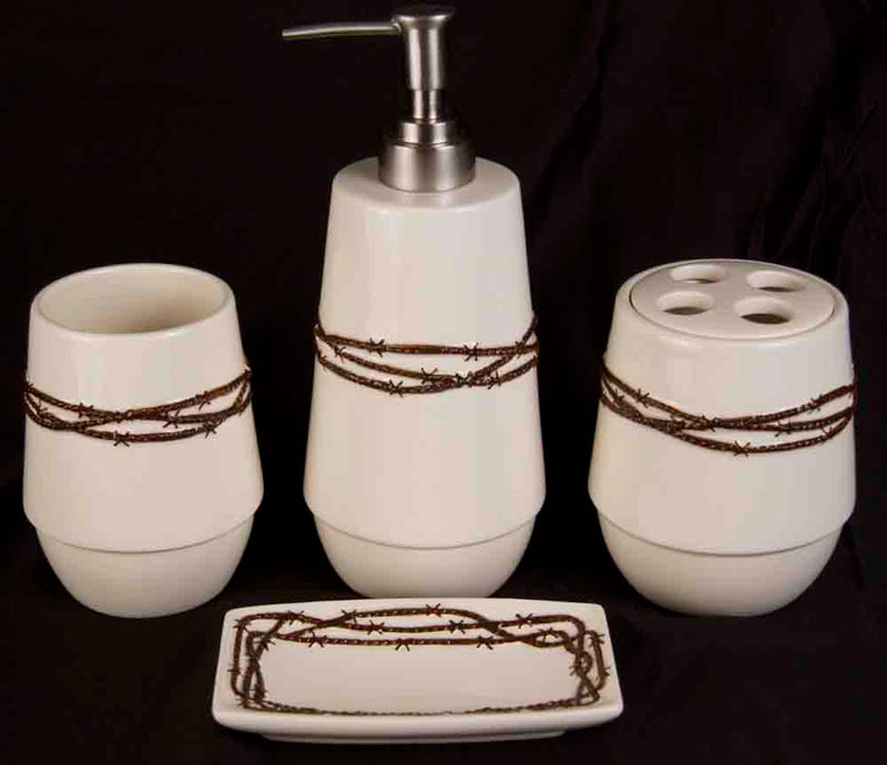 Pungo Ridge Barbed Wire Bathroom Set, Bath Accessories, BA3190