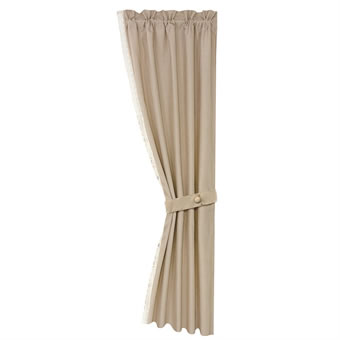 Laced Detail Linen Curtain - Tan