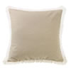 Lace Trim Square Pillow - Tan