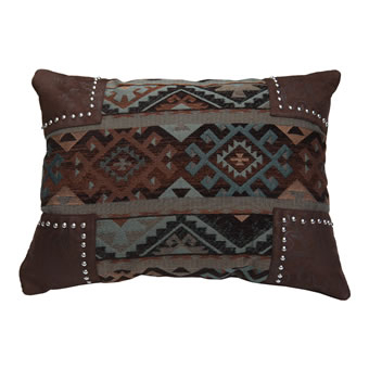 Navajo Geometric Scalloped Chenille Pillow