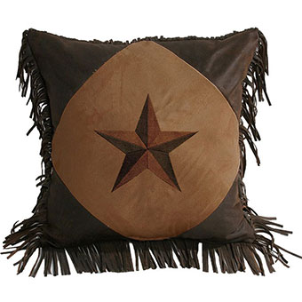 Laredo Barn Star Square Pillow w/Fringe