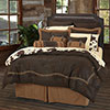 Embroidered Barbed Wire Comforter Set - Chocolate