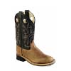 Old West Youth's Broad Square Toe Boots - Tan/Black