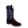 Old West Youth's Broad Square Toe Boots - Distress/Blue