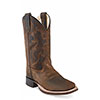 Old West Youth's Broad Square Toe Boots - Brown