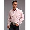 Stetson Men's Long Sleeve Solid Pearl Snap Western Shirt - Pink
