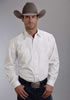 Stetson Men's Long Sleeve Solid Pearl Snap Western Shirt - White