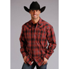 Stetson Men's Brushed Twill Flannel Plaid Shirt - Red/Black