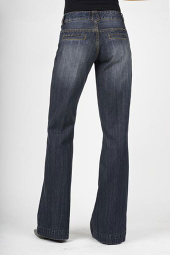 Stetson Ladies 214 City Trouser Fit Long Jeans - Dark Wash #2