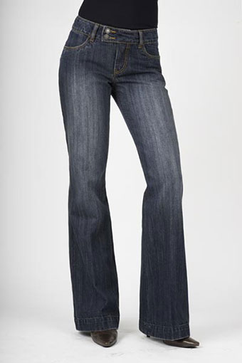 Stetson Ladies 214 City Trouser Fit Long Jeans - Dark Wash #3