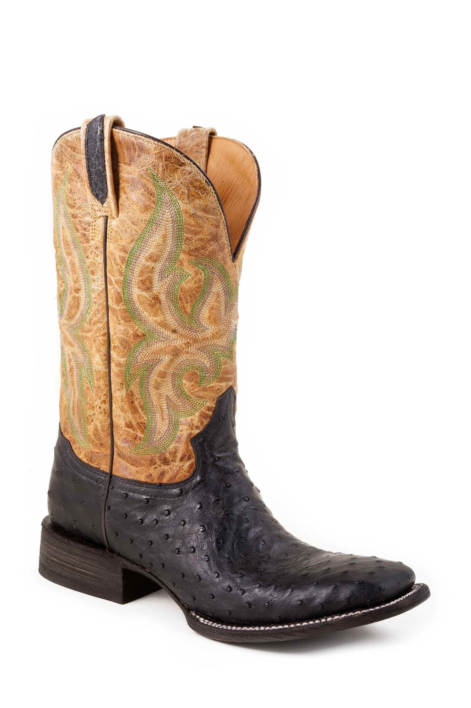 tan square toe boots
