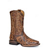 Stetson Men's Legend Hand Tooled Leather Boots - Oiled Brown