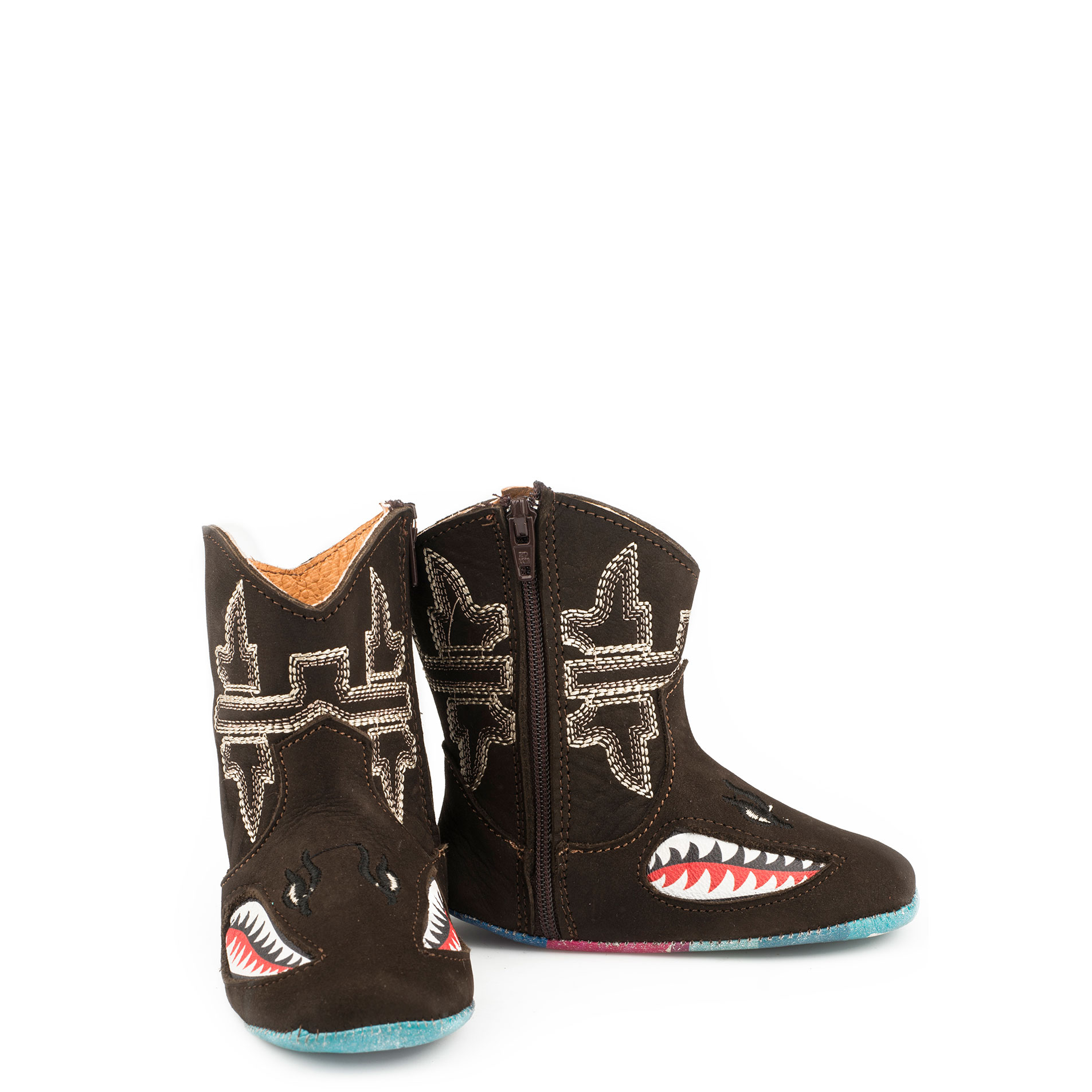 Pungo Ridge Tin Haul Mini's Shark Boots w/Beware I'm Teething Sole