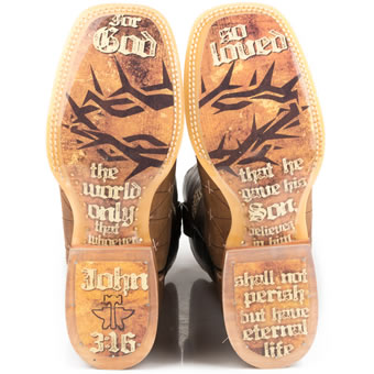 Tin Haul Men's The Gospel Boots w/John 3:16 Sole #2