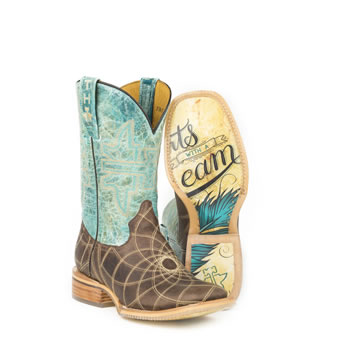 Tin Haul Gal's Dreamcatcher Boots w/ Start With A Dream Sole