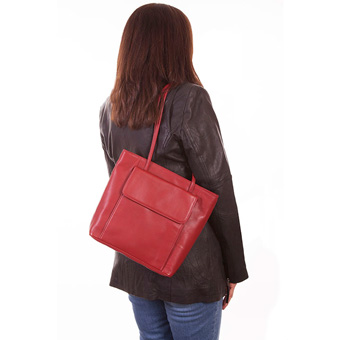 Scully Leather Handbag - Red #3