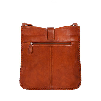Scully Ladies' Whip Stitch Leather Handbag - Tan #2