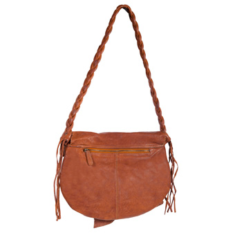 Scully Soft Leather Handbag W/Braided Strap - Tan #2