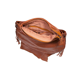 Scully Soft Leather Handbag W/Braided Strap - Tan #3