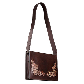 Scully West Leather Hip Bag - Brown Floral #3