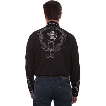 Scully Men's Western Shirt w/Shooting Guns Embroidery #2
