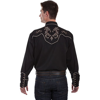 Scully Men's Western Shirt w/Scroll Embroidery #2