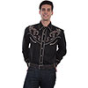 Scully Men's Western Shirt w/Scroll Embroidery